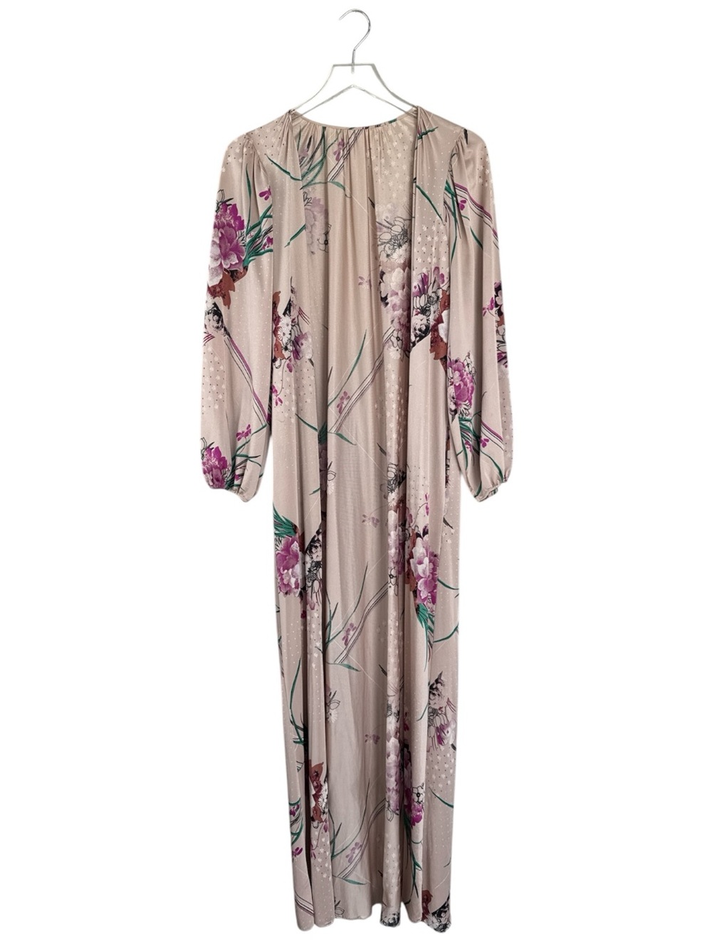 Vintage Rafa R. Monterero for Blanche Floral Duster Robe Kimono Open Front M